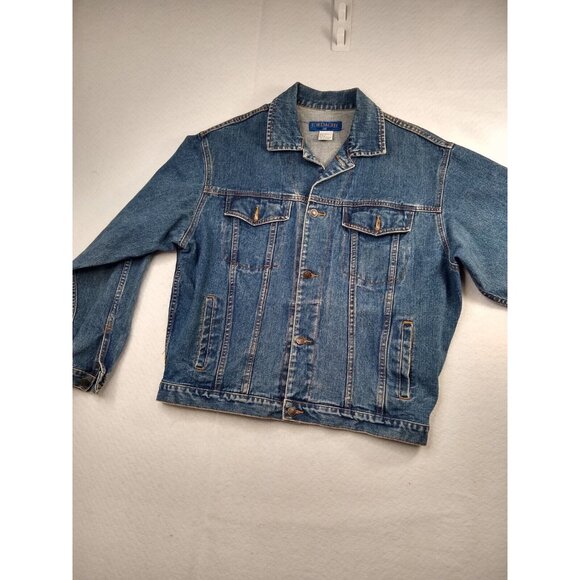 Vtg Jordache Jean Jacket Blue Denim Trucker Rancher 80s 90s sz L - Picture 1 of 6